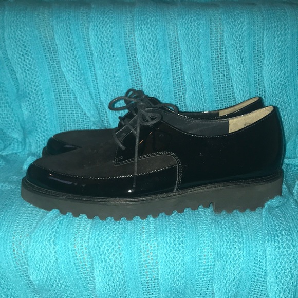 👠 Paul Green Patten Leather Lace Loafers WS62 - Picture 1 of 3